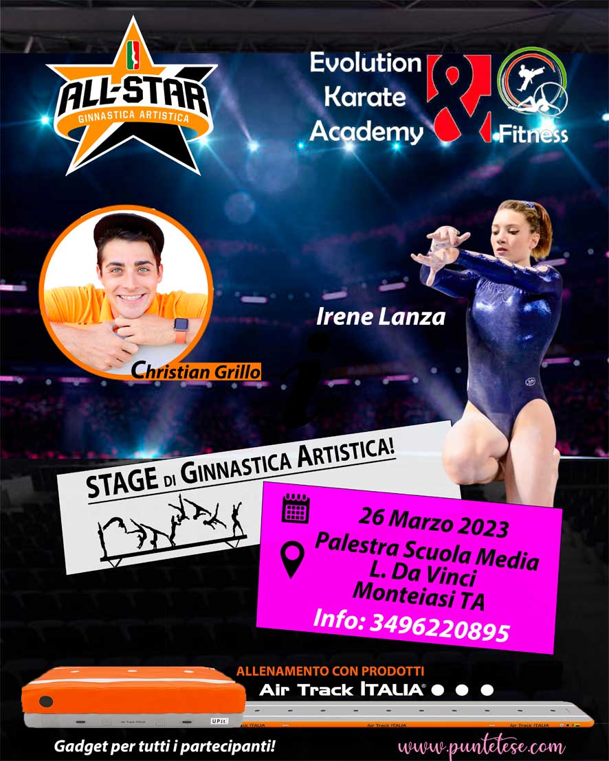 Locandina Stage di Ginnastica Artistica a Taranto - marzo 2023