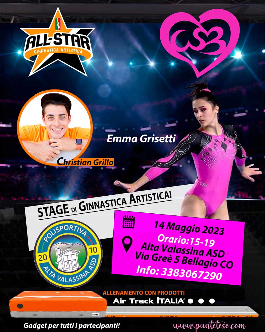 Locandina Stage di Ginnastica Artistica a Bellagio (CO)