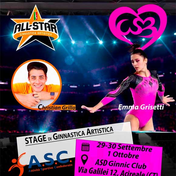 Stage di Ginnastica Artistica ad Acireale (CT)