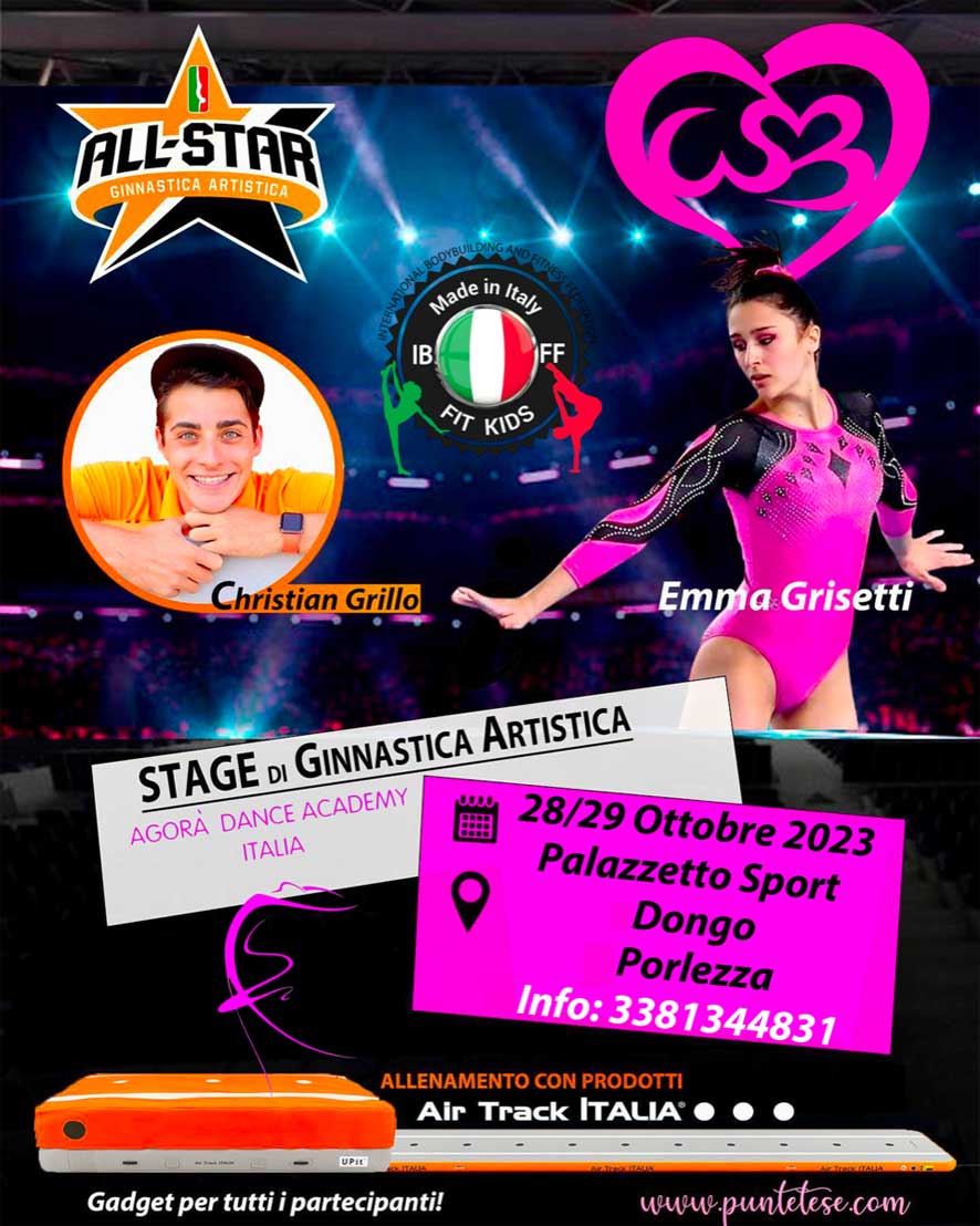 Locandina Stage di Ginnastica Artistica a Dongo e Porlezza (CO)