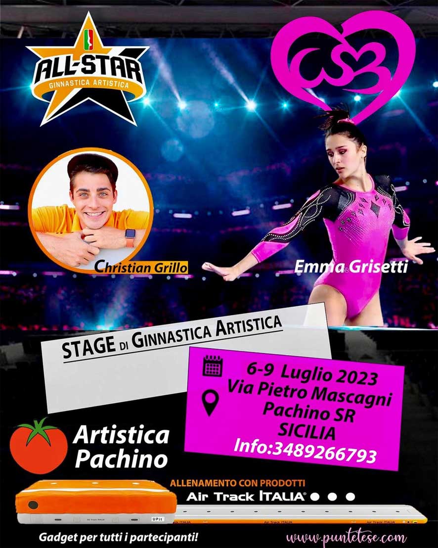 Locandina Stage Ginnastica Artistica a Pachino (SR) - Luglio 2023