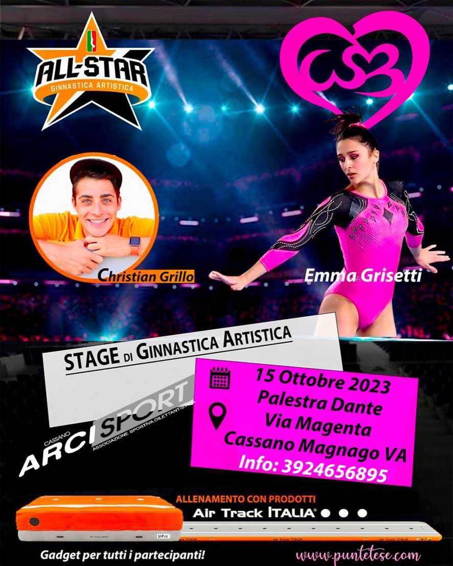 Locandina Stage di Ginnastica Artistica a Cassano Magnago (VA)