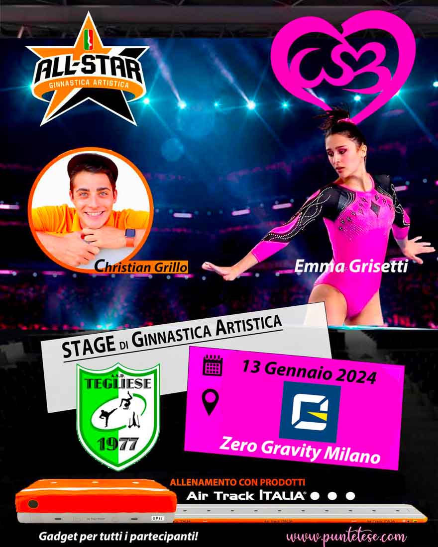 Locandina Stage di Ginnastica Artistica Zero Gravity Milano