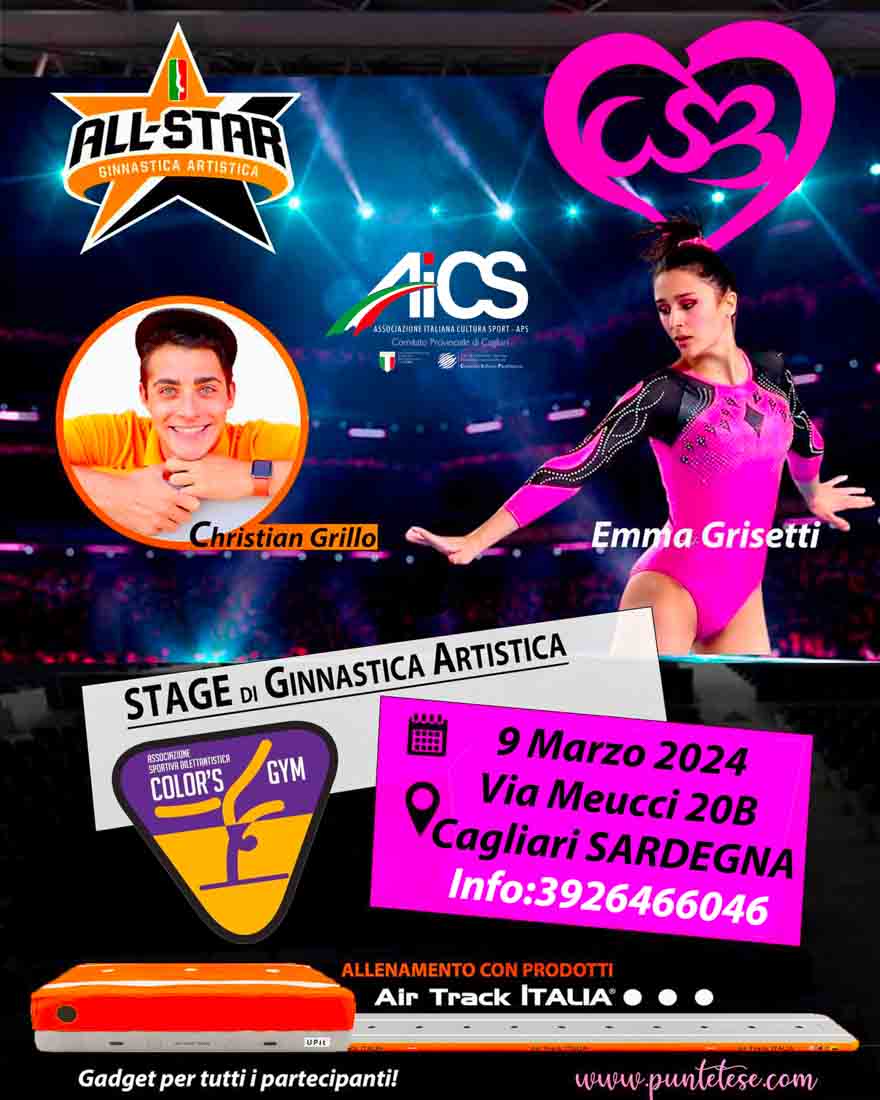 Locandina Stage di Ginnastica Artistica a Cagliari