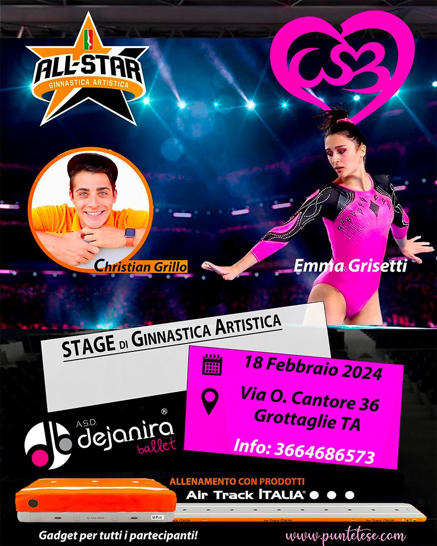 Locandina Stage di Ginnastica Artistica a Grottaglie (TA)