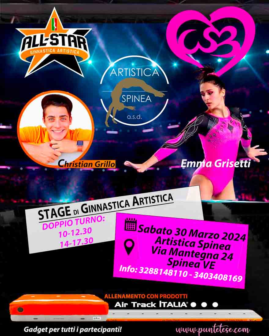 Locandina Stage di Ginnastica Artistica a Spinea (VE)